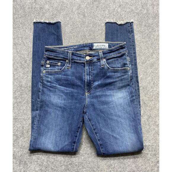 AG Adriano Goldschmied Jeans Womens 27 Farrah High Rise Skinny Ankle Raw Hem - Picture 1 of 14